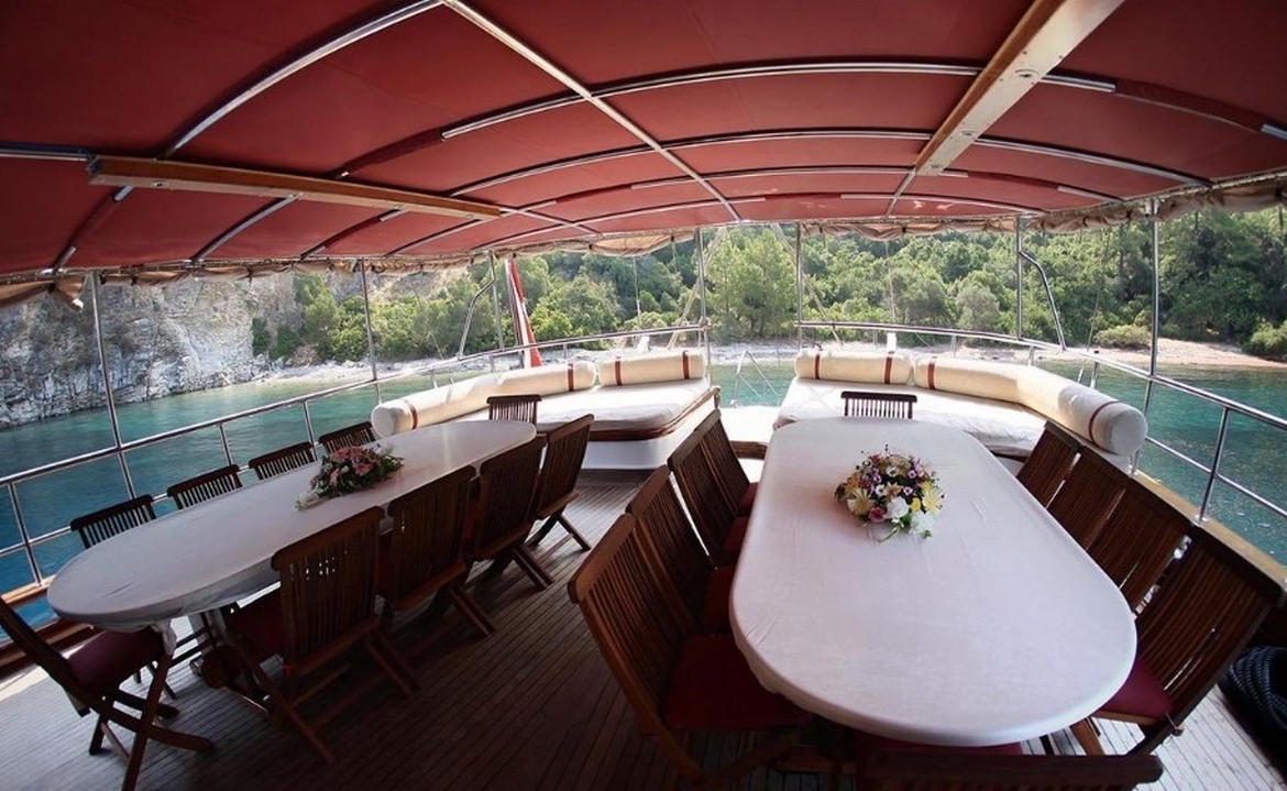 Caferoğlu 7 Gulet ile Bodrum çıkışlı ultra lüks mavi tur deneyimi. 6 kabin, 12 kişi kapasite, zengin su sporları ve haftalık kiralama fırsatları.