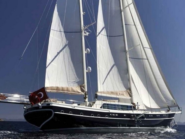 Bodrum çıkışlı 36 metrelik Dolce Mare Gulet, en-suite kabinler, jakuzili master kabinler, geniş güverte alanları ve profesyonel mürettebat ile eksiksiz bir mavi yolculuk sunuyor.
