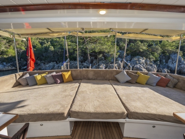 Holiday 5 gulet, 10 kabin ve 20 kişilik kapasitesiyle kalabalık gruplar için ideal mavi tur sunar. Güncel fiyatlar ve dahil hizmetler için Platin Yatçılık.