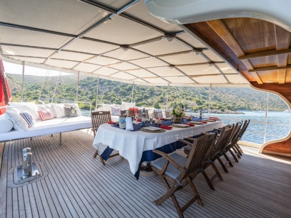 34 metre deluxe ketch gulet Kaptan Mehmet Buğra ile Marmaris’ten özel Mavi Tur! 8 kabin, 18 kişi kapasite, jakuzi, su sporları ve 6 kişilik profesyonel ekip ile lüks tatil deneyimi