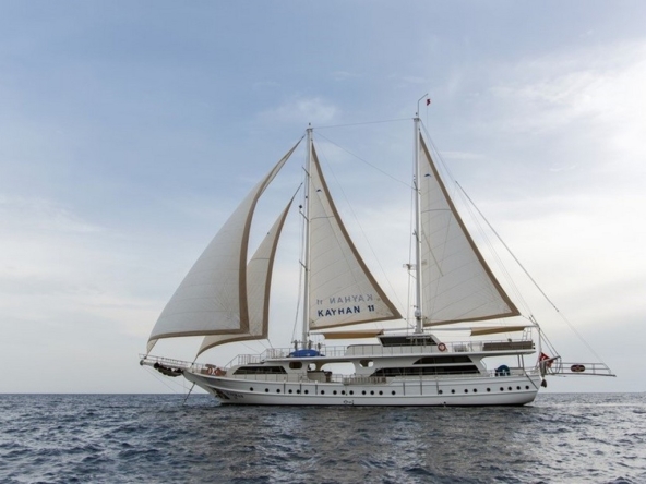 Türkiye’de Kayhan 11 Gulet kiralayın: 34 metre uzunluk, 10 kabin, 20 kişilik konfor ve unutulmaz mavi yolculuk deneyimi