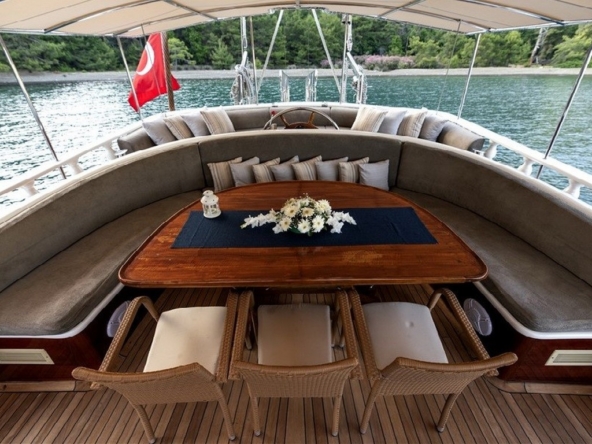 Kayhan 5 Gulet ile Ege ve Akdeniz’in en güzel koylarını keşfedin. 12 kişilik kapasite, konforlu kabinler ve özel mavi yolculuk deneyimi.