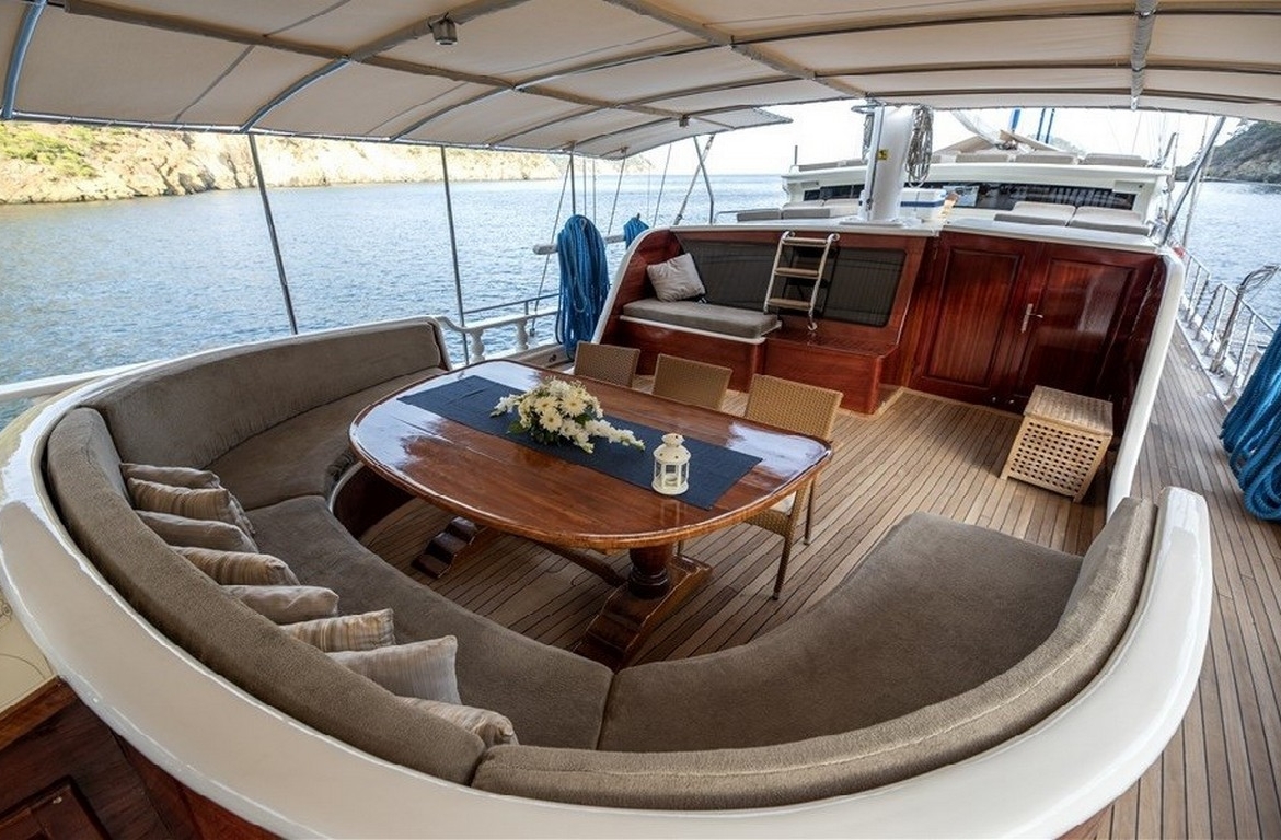 Kayhan 5 Gulet ile Ege ve Akdeniz’in en güzel koylarını keşfedin. 12 kişilik kapasite, konforlu kabinler ve özel mavi yolculuk deneyimi.