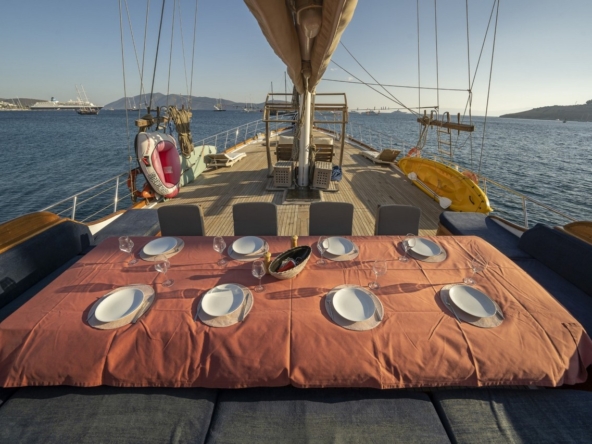 Bodrum’da 10 kişilik lüks gulet, 5 kabin, profesyonel mürettebat ile unutulmaz mavi tur deneyimi.