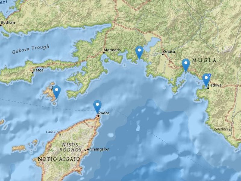 Fethiye Rodos Simi mavi tur rotası