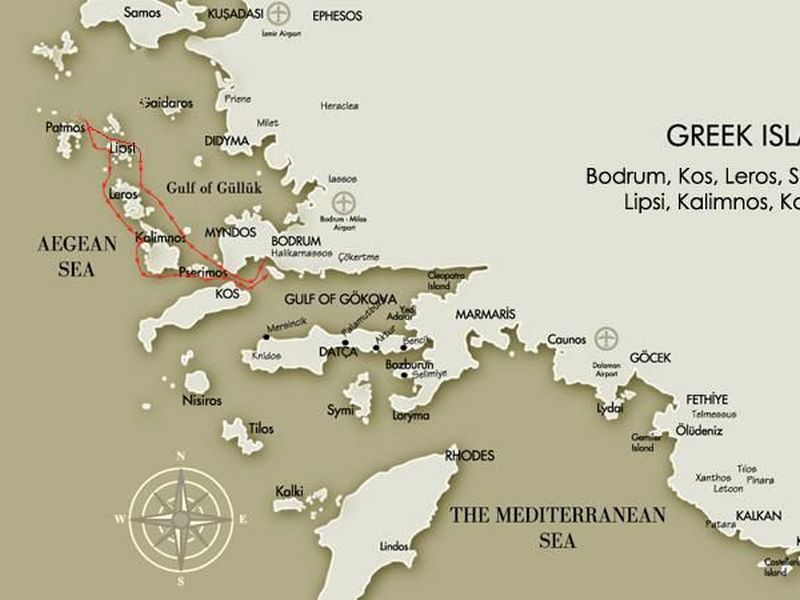 Kuzey Yunan Adaları mavi tur rotası