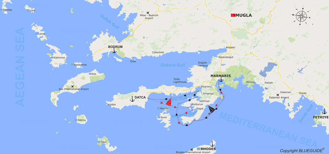 Marmaris Datça Hisarönü Körfezi mavi tur rotası